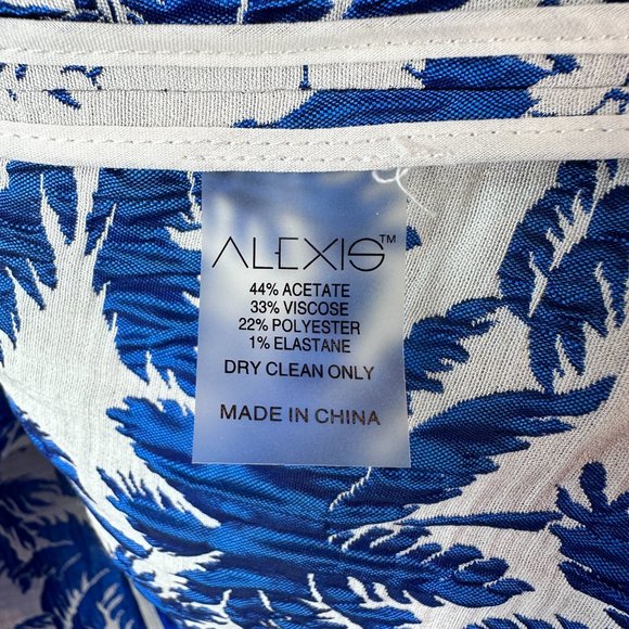 Alexis Lodi Blue and White Palm Jacquard Skirt - Picture 6 of 6